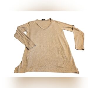 Alex & Harry Gray V-Neck Modal & Spandex Blend Tip With Front Pocket Size 2 EUC